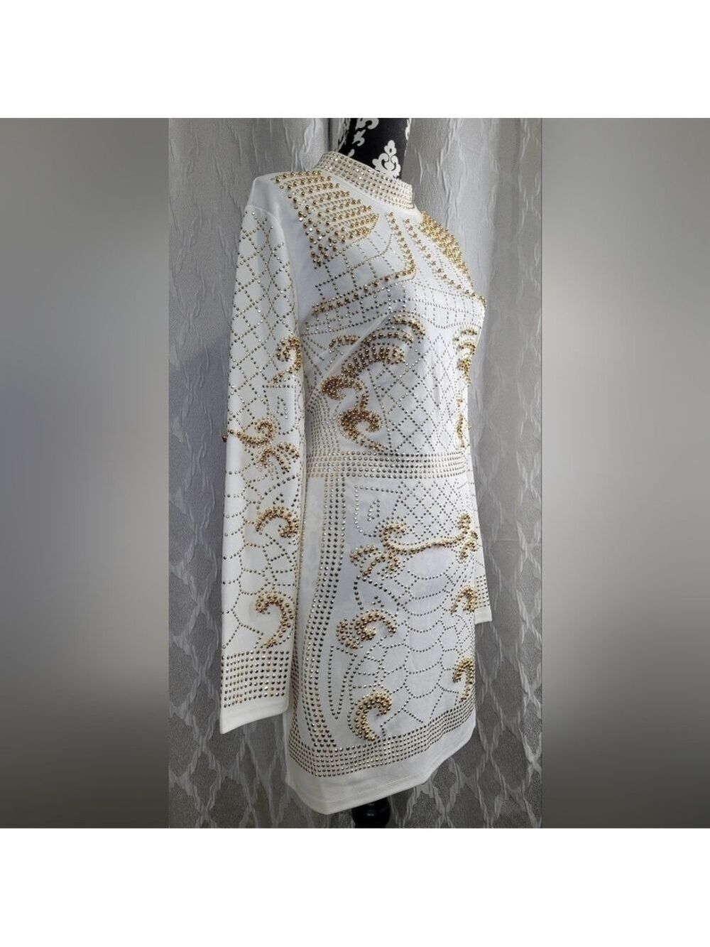 ✨ Ft Inc | Off-White Embellished Bodycon Backless Dress | Size 1X ✨ - Picture 6 of 10